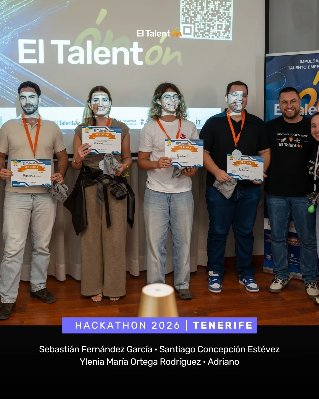 El equipo PyroScan recibe los diplomas de primer lugar en El Talentón Tenerife