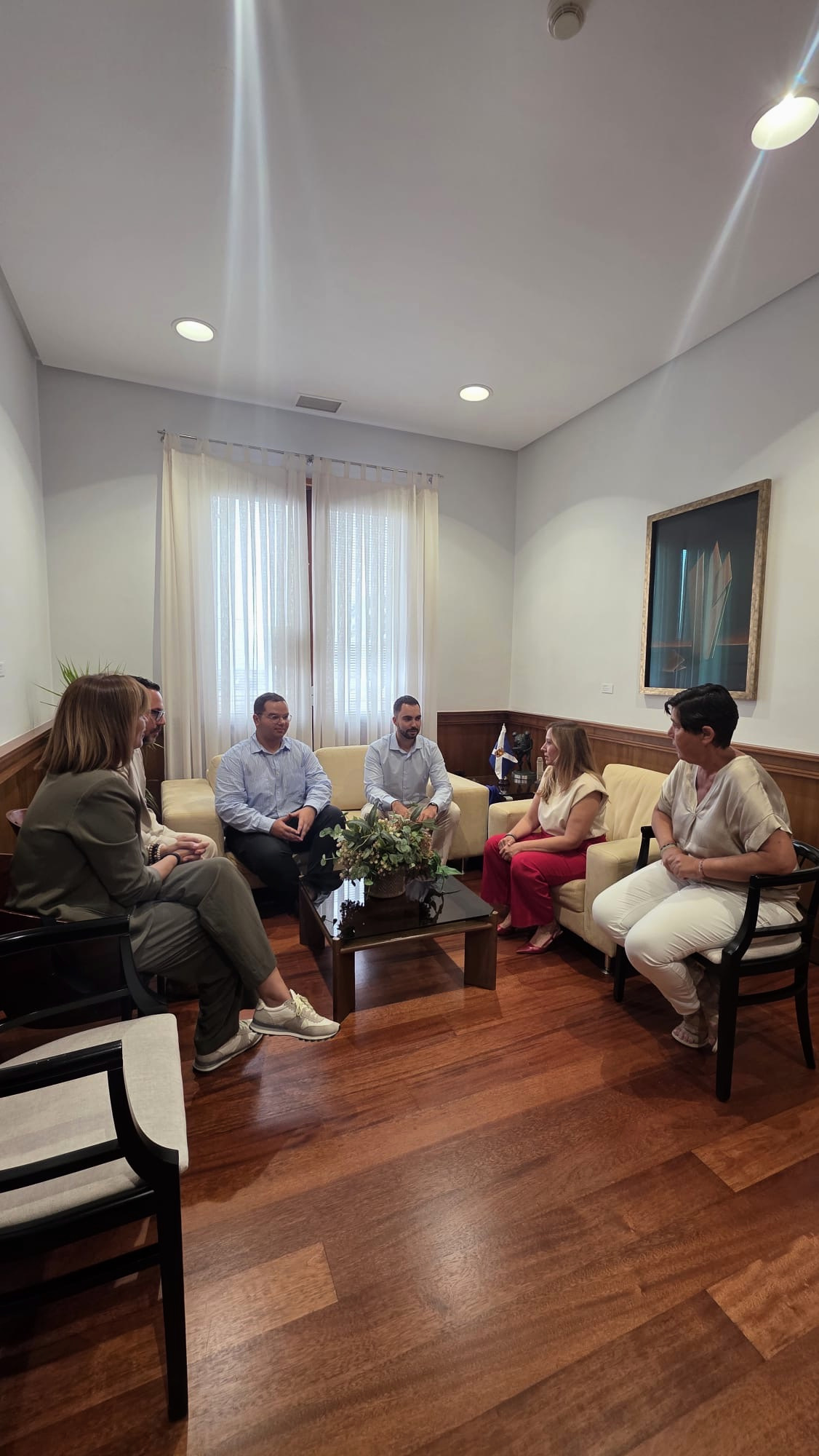 El equipo durante la reunión en el Cabildo de Tenerife